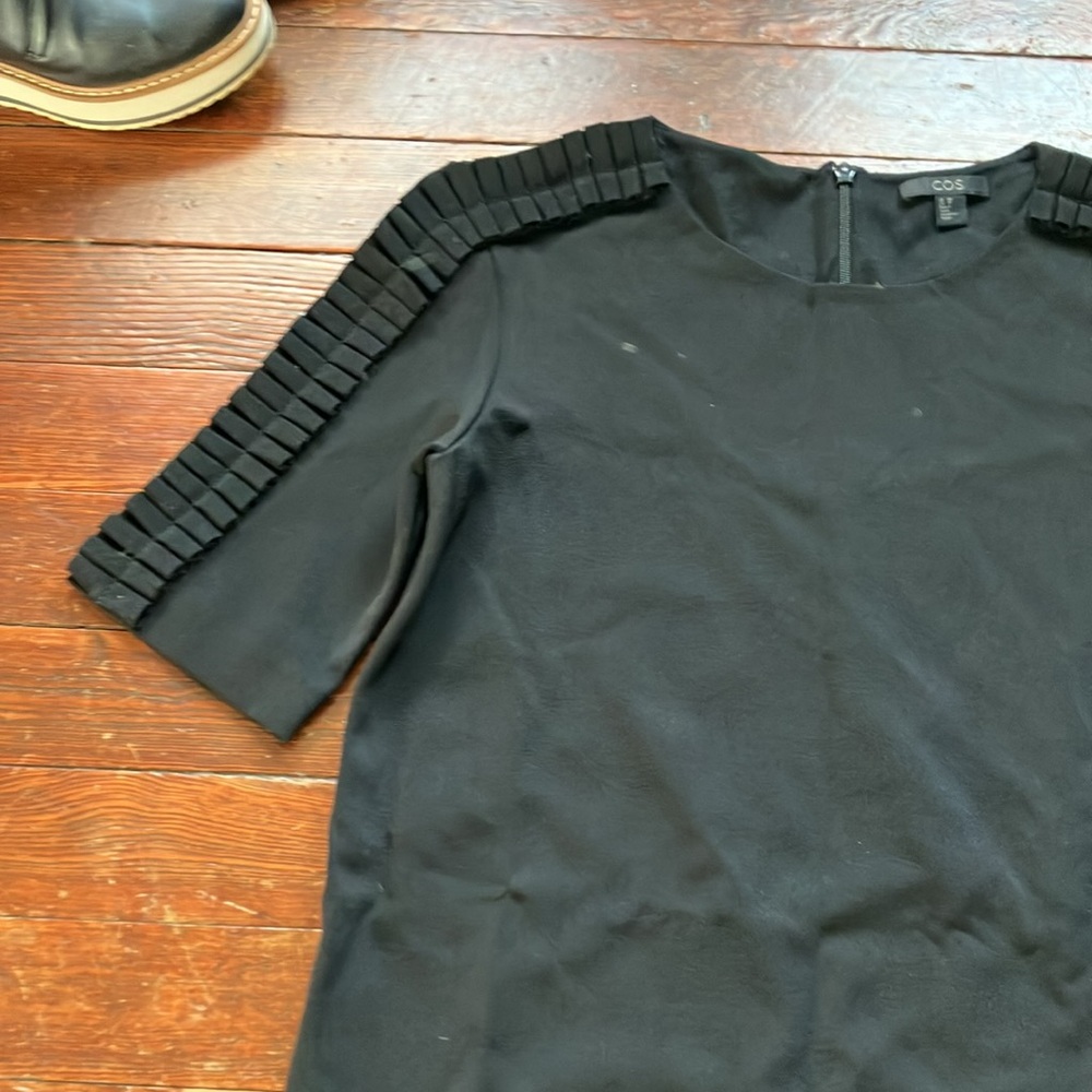 COS Black Dress with Ruffle Detail